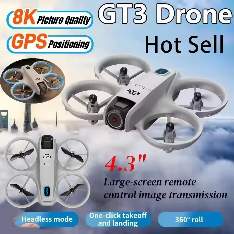 Rc Helicopter Mini - GT3 Drone 8K HD Dual Cameras