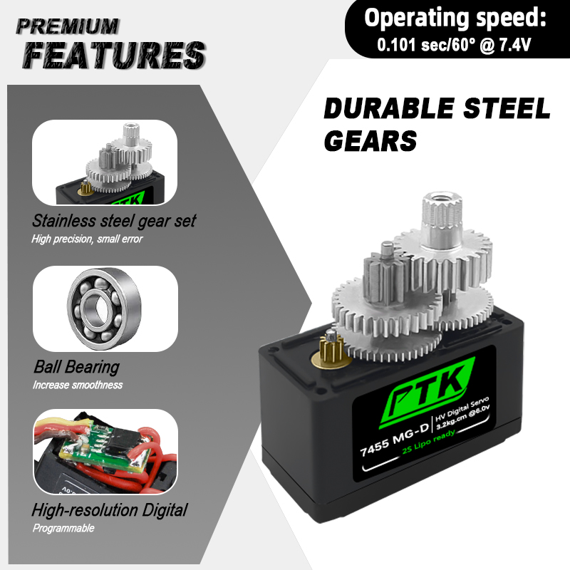 PTK 7455MG-D servo 12g Digital - Rc Helicopter Parts incelemesi ve fiyatı