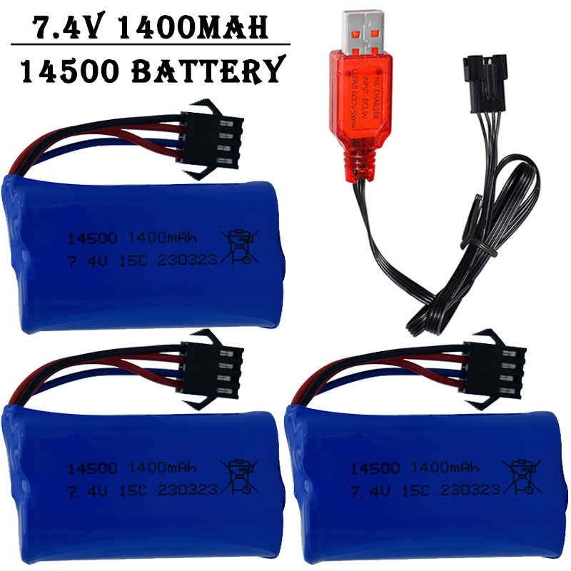 7.4V 1400mAh 14500 lithium-ion - Rc Helicopter Parts incelemesi ve fiyatı