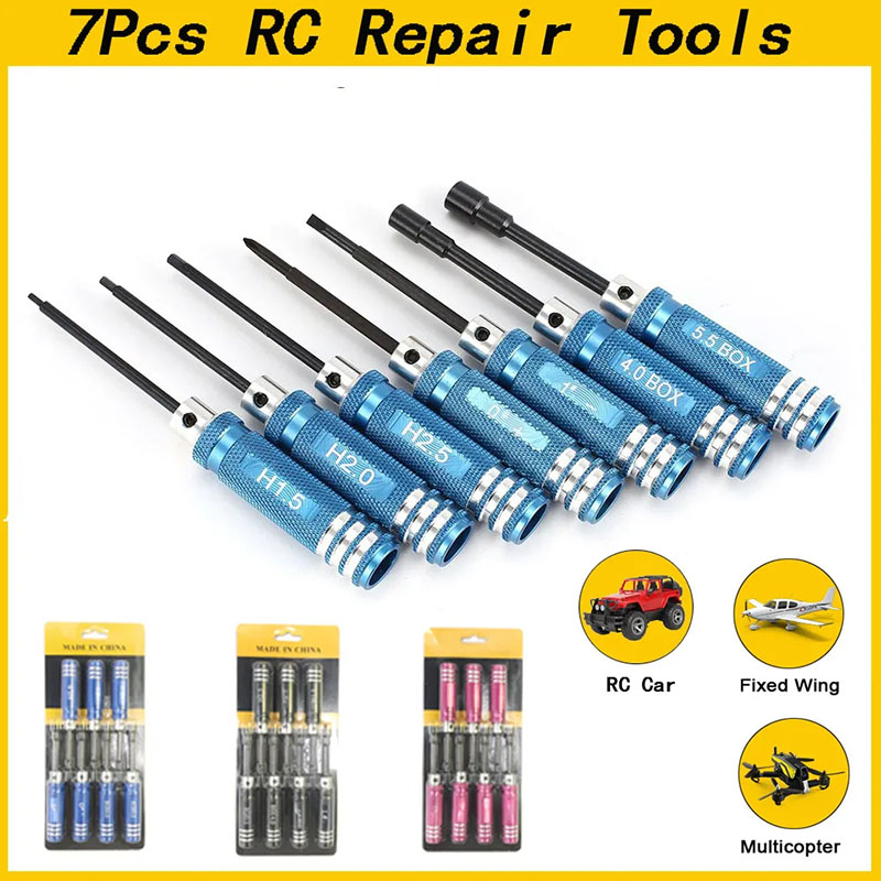 7Pcs 1.5 2.0 2.5mm RC Hex Driv - Rc Helicopter Tool Kit incelemesi ve fiyatı