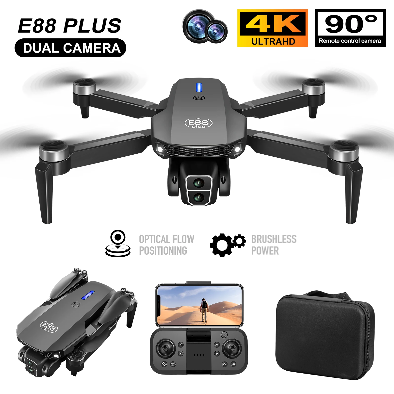 New E88 Plus Quadcopter Drone: - Rc Helicopter Electric incelemesi ve fiyatı
