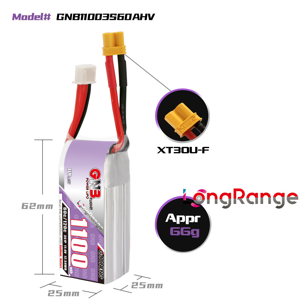GNB 1100mAh 2S 3S 4S 6S 60C/12 - Rc Helicopter Parts incelemesi ve fiyatı